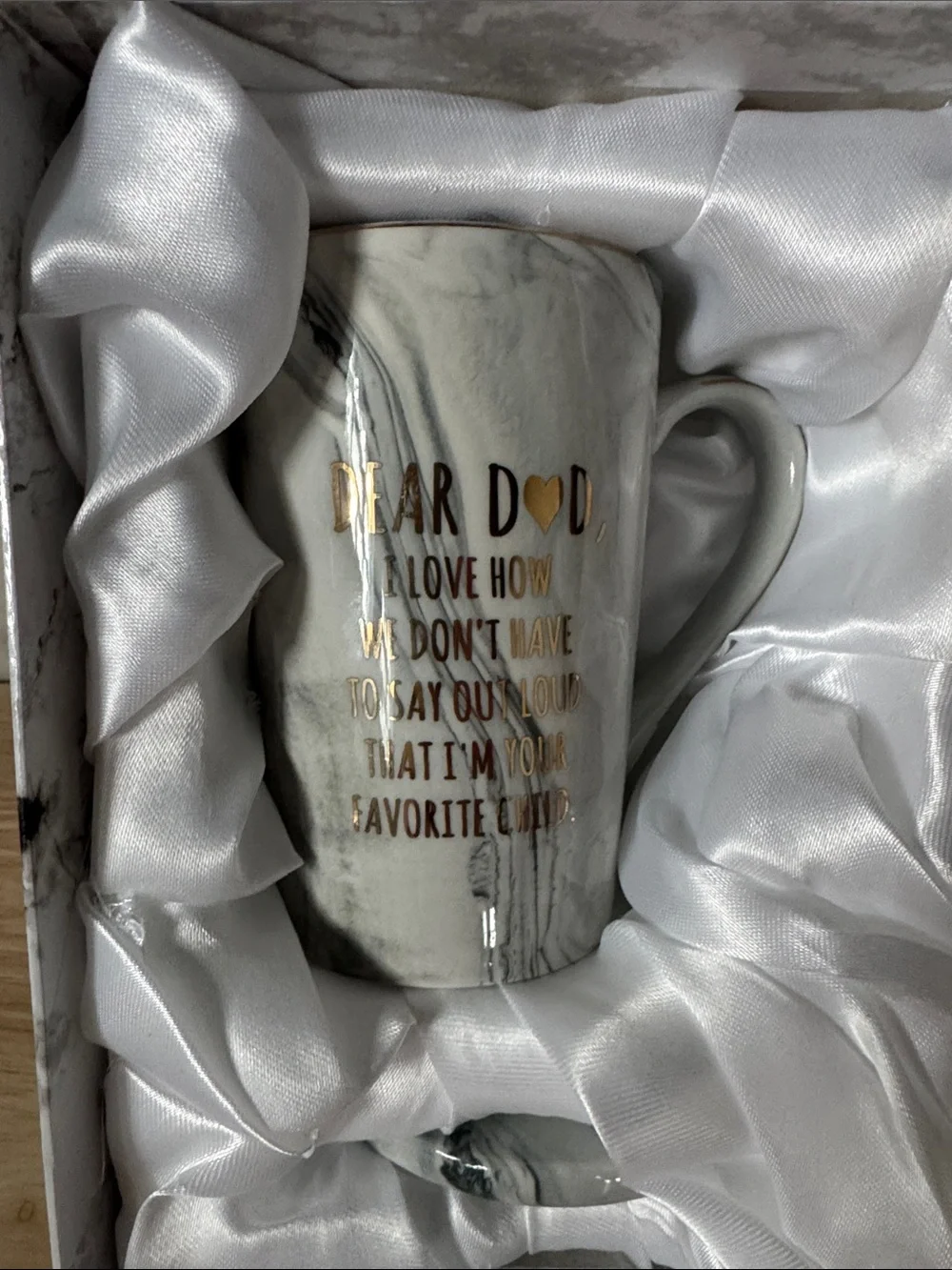 Best Mom Ever & Best Dad Ever Marble Mug Gift Set - Pink and Gray NIP